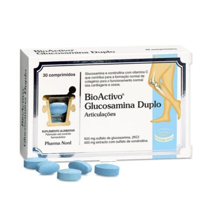 BioActivo Glucosamina Duplo é um suplemento alimentar formulado para apoiar a saúde das articulações.