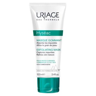 Uriage Hyseac Mascara Exfoliante 100ml , a máscara exfoliante permite uma utilização à escolha : a eficácia absorvente de uma máscara e a acção de limpeza profunda de um exfoliante para um duplo efeito sobre a pele