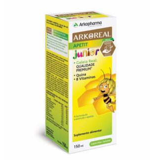 Arkoreal Apetit Junior 150ml, suplemento alimentar à base de Geleia Real, Quina e 8 Vitaminas. Solução bebível.