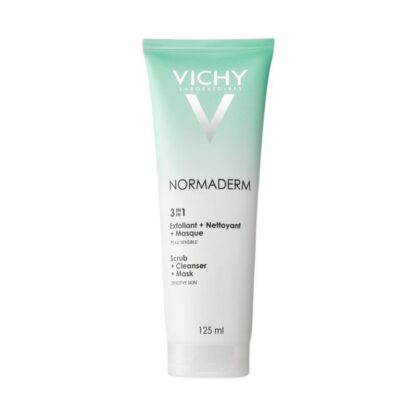 O Vichy Normaderm Esfoliante 3 em 1 - 125ml é a solução multifuncional ideal para desobstruir os poros, reduzir a oleosidade e matificar a pele