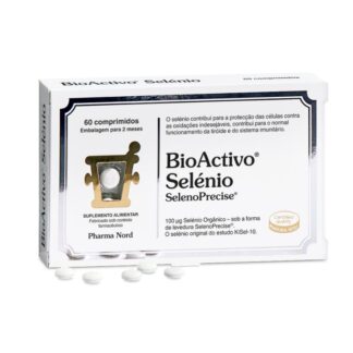 Bioactivo Selénio 60 Comprimidos, suplemento alimentar formulado com selénio que contribui para a proteção das células contra as oxidações