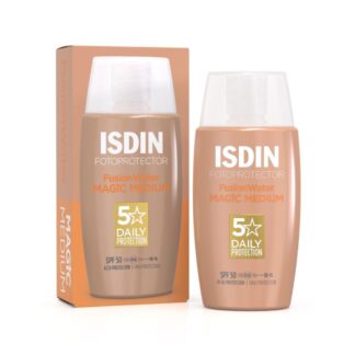 ISDIN Fotoprotector Fusion Water Color Medium SPF 50 (50ml) Fusion Water Color Medium SPF 50 é um protetor solar facial ultraligeiro com cor, formulado para oferecer elevada proteção solar enquanto uniformiza o tom da pele e disfarça imperfeições. Ideal para uso diário, combina ação hidratante e antioxidante, proporcionando um acabamento natural e sedoso.