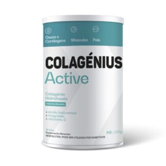 Colagenius Vida Ativa 330gr, é uma fonte de alta riqueza que preserva os níveis de colagénio no corpo, suplemento natural que no ajuda no rejuvenescimento
