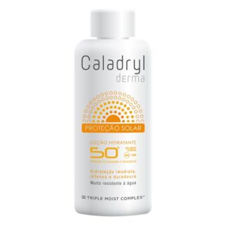 Caladryl Derma Sun Loção SPF 50+ 200ml loção com fator de proteção solar muito elevado (SPF 50+), indicado para proteger a pele do corpo da radiação solar UVA/UVB