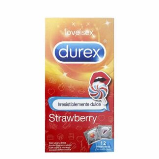 Durex Love Sex Morango 12 Preservativos com sabor a morango irresistivelmente doce.