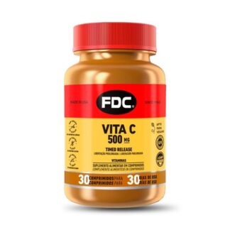 FDC Vita C 500mg 30 Comprimidos, a vitamina C é uma vitamina hidrossolúvel importante para a formação de colagénio, para a firmeza e elasticidade dos tecidos e para a resistência dos ossos e dentes