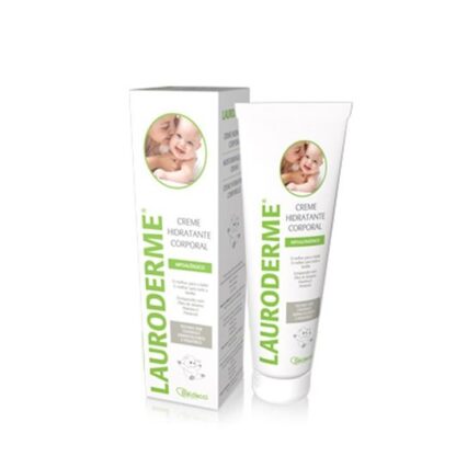 Lauroderme Creme Hidratante Corporal 250ml, creme hidratante corporal indicado para toda a família. Enriquecido com óleo de sésamo, vitamina E (tocoferol) e pantenol (B3). Foi testado dermatologicamente e permite uma utilização diária segura.