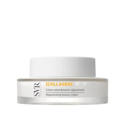 SVR COLLAGEN Biotic Creme Regenerador, uma pele preenchida e repulpada apenas em 28 dias. 4 ingredients ativos para regenerar a pele: probióticos pasteurizados, vitamina C estabilizada, ácido hialurónico e colagénio vegetal, vegan e biodegradável.