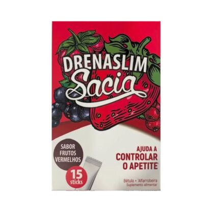 Drenaslim Sacia Frutos Vermelhos - 15 Sticks - Suplemento Alimentar Diurético