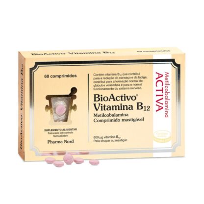 BioActivo Vitamina B12 é o suplemento ideal para quem procura manter o funcionamento normal do sistema nervoso e contribuir para a formação dos glóbulos vermelhos