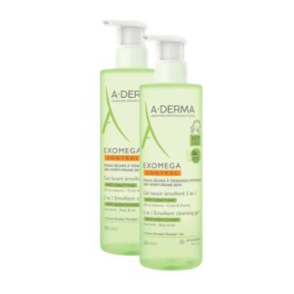 O A-Derma Exomega Control Gel Corpo e Cabelo 2x500ml é o cuidado essencial para a pele seca e com tendência a eczema atópico, desde o nascimento.