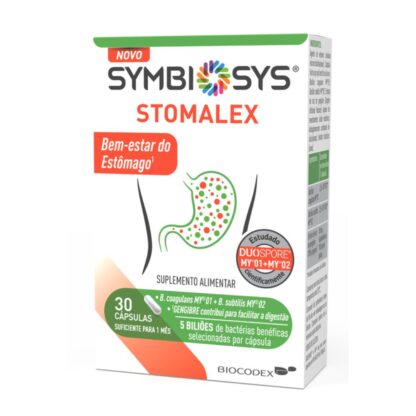 O Symbiosys Stomalex 30 Cápsulas é um suplemento alimentar desenvolvido para promover o bem-estar do estômago e facilitar a digestão