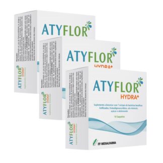 O Pack ATYFLOR® Hydra+ 3 Caixas é a solução completa para a reposição da flora intestinal e hidratação eficaz