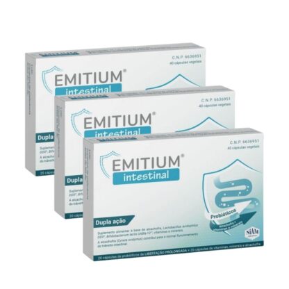 Emitium Intestinal 40 Cápsulas - Pack 3 Caixas (3 Meses)