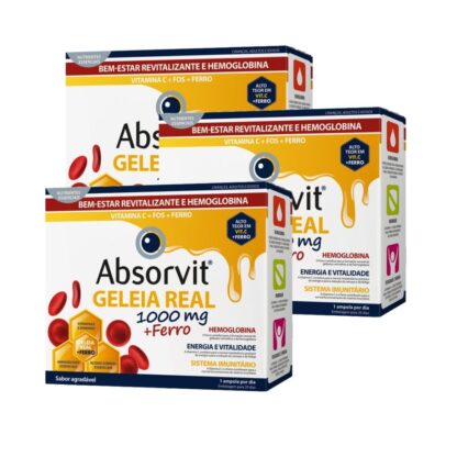 Absorvit Geleia Real + Ferro 3x20 Ampolas - Pack 3