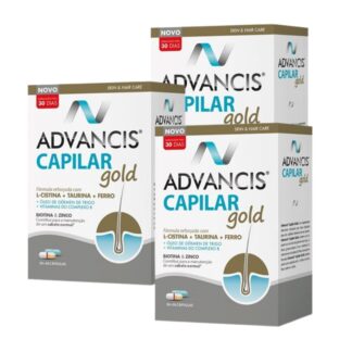 Advancis Capilar Gold 30+30 Cápsulas - Pack 3